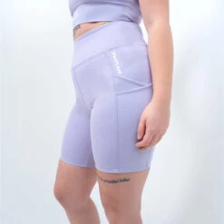Women's High-Rise Biker Shorts With Pockets 21 Women's High-Rise Biker Shorts With Pockets -RIVAL BOXING SHOP rival 2024 biker shorts close purple 01