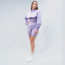 Women's High-Rise Biker Shorts With Pockets 19 Women's High-Rise Biker Shorts With Pockets -RIVAL BOXING SHOP rival 2024 biker shorts front purple 01