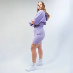 Women's High-Rise Biker Shorts With Pockets 20 Women's High-Rise Biker Shorts With Pockets -RIVAL BOXING SHOP rival 2024 biker shorts side purple 01