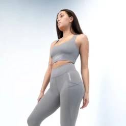 Buttery Stretch Cross-Back Sports Bra 27 Buttery Stretch Cross-Back Sports Bra -RIVAL BOXING SHOP rival 2024 sports bra front grey 02