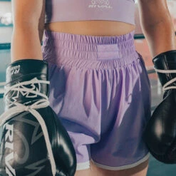 Women's Shorts With Compression Lining -RIVAL BOXING SHOP rival 2024 womens compression shorts front purple 02